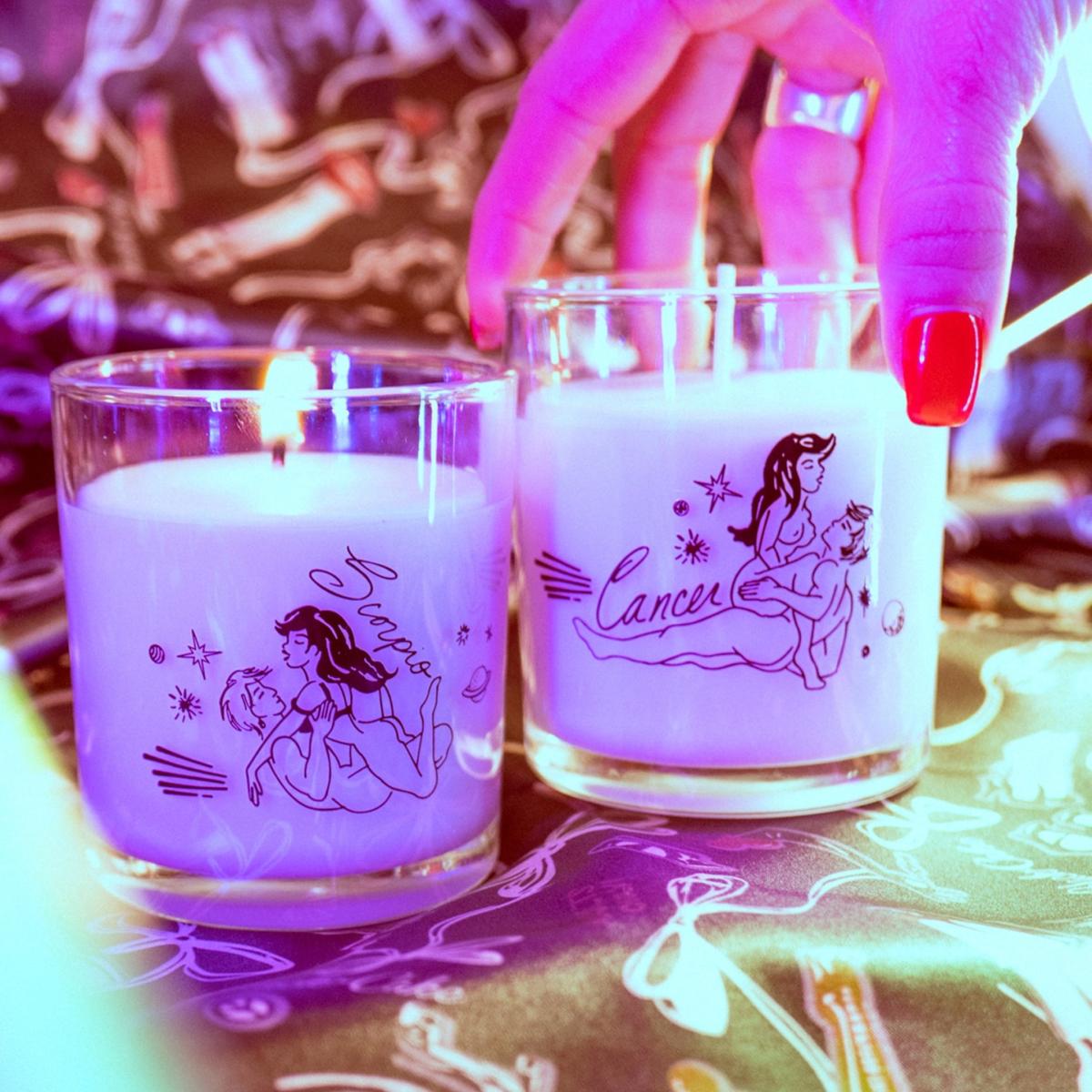 Cancer Astrology Scented Soy Coconut Wax Candle Black Cake – image 3
