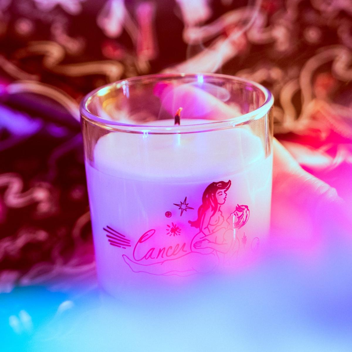 Cancer Astrology Scented Soy Coconut Wax Candle Black Cake – image 4