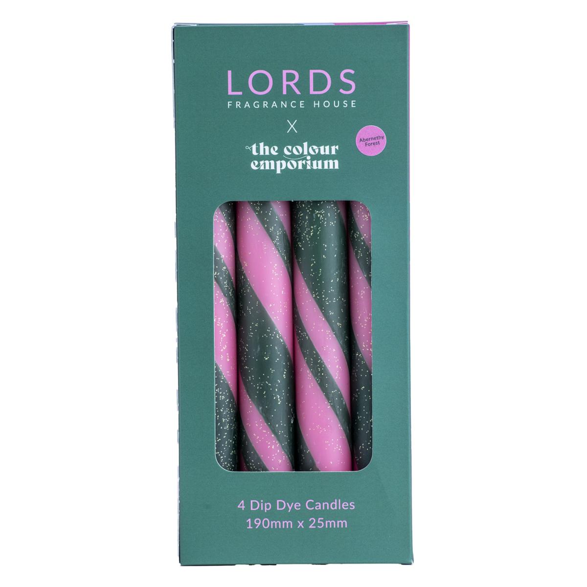 Green / Pink / Purple Abernethy Forest Hand Dipped Tapered Candles Lords Fragrance House – image 2