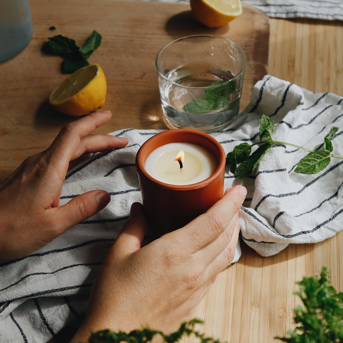 Mint Terracotta Soy Candle One Size Russell & White – image 2