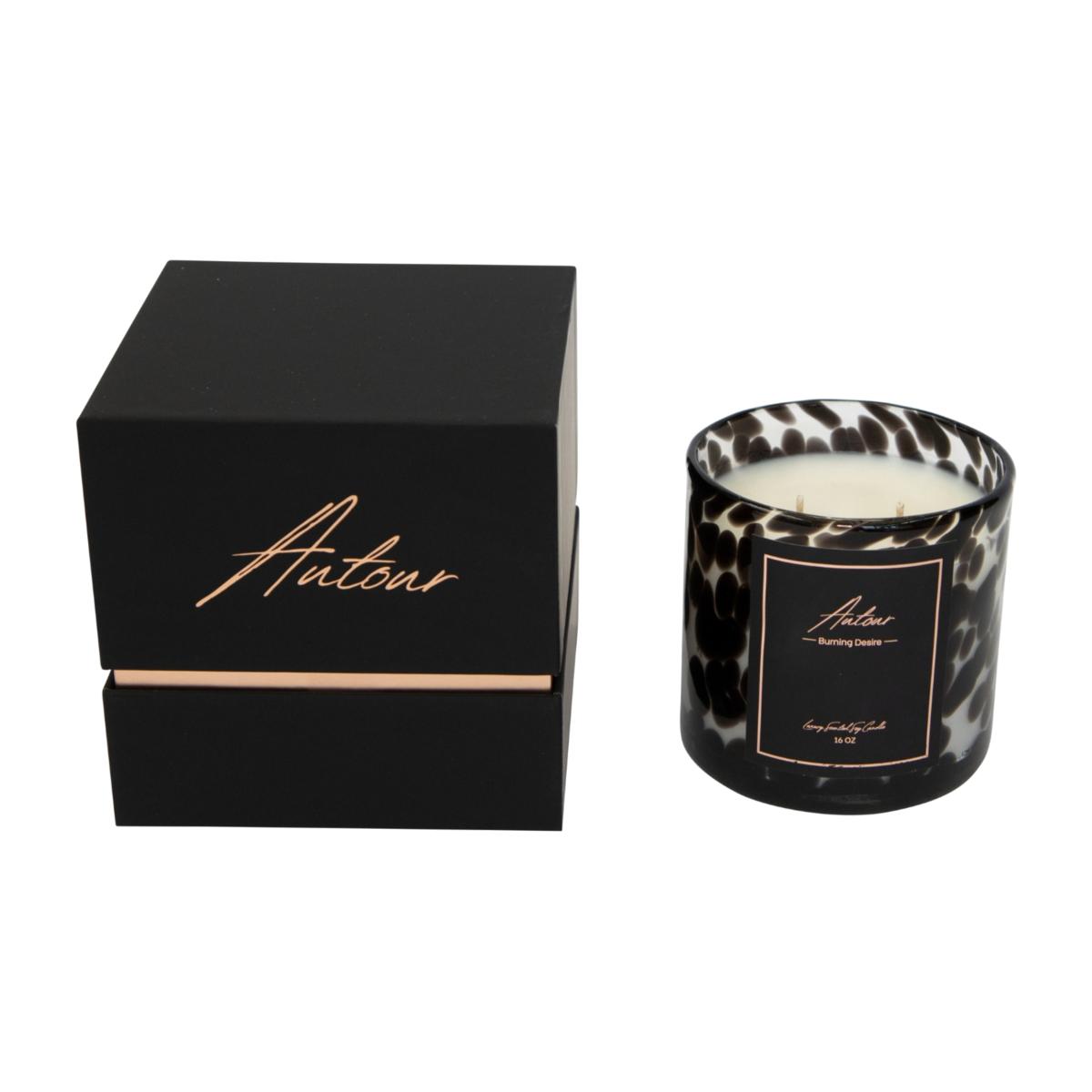 Black Autour Luxury Soy Candle Burning Desire - Musk, Amber, Citrus, Bergamot One Size Autour Candles & Decor – image 1