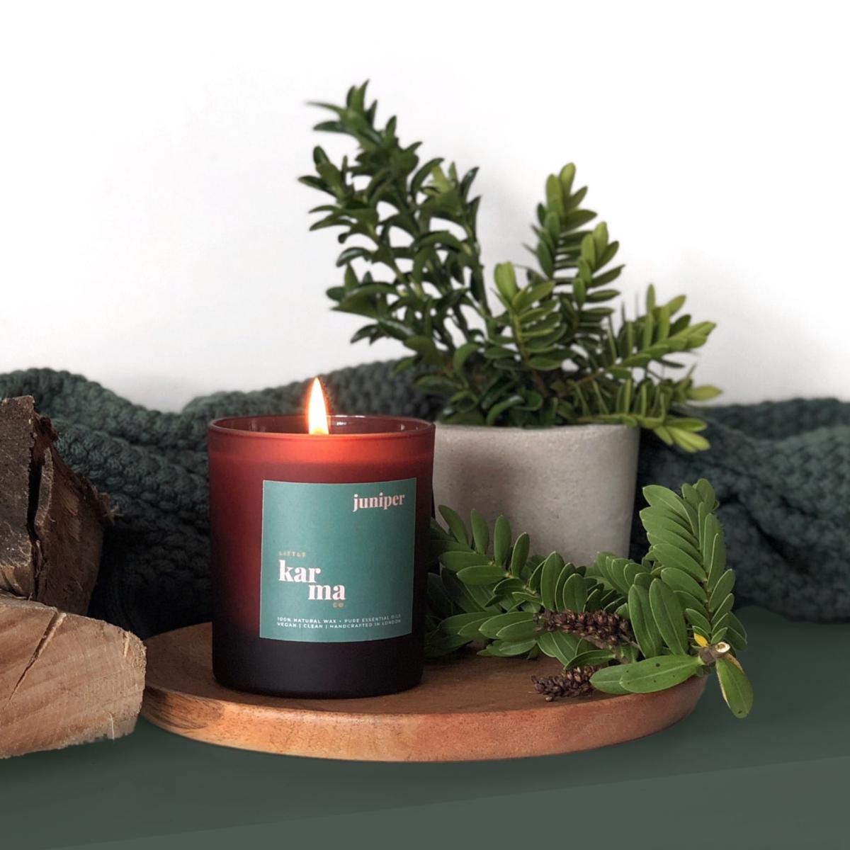 Green Juniper Grounding Cedarwood & Fir Refillable Midi Candle Little Karma Co. Ltd – image 2