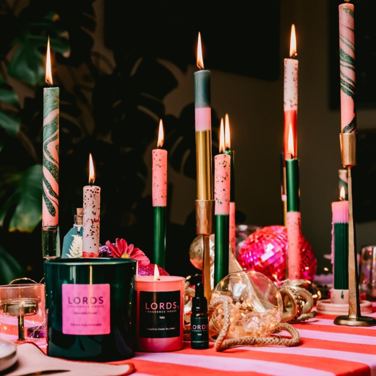 Green / Pink / Purple Yala Hand Dipped Tapered Candles Lords Fragrance House – image 2