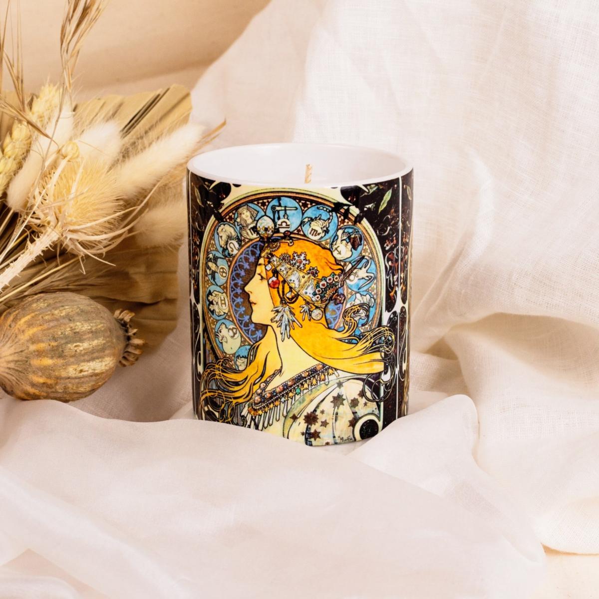 Yellow / Orange / Brown Zodiac By Mucha Soy Candle - Zeytin Fragrance One Size Inkrypt London – image 2