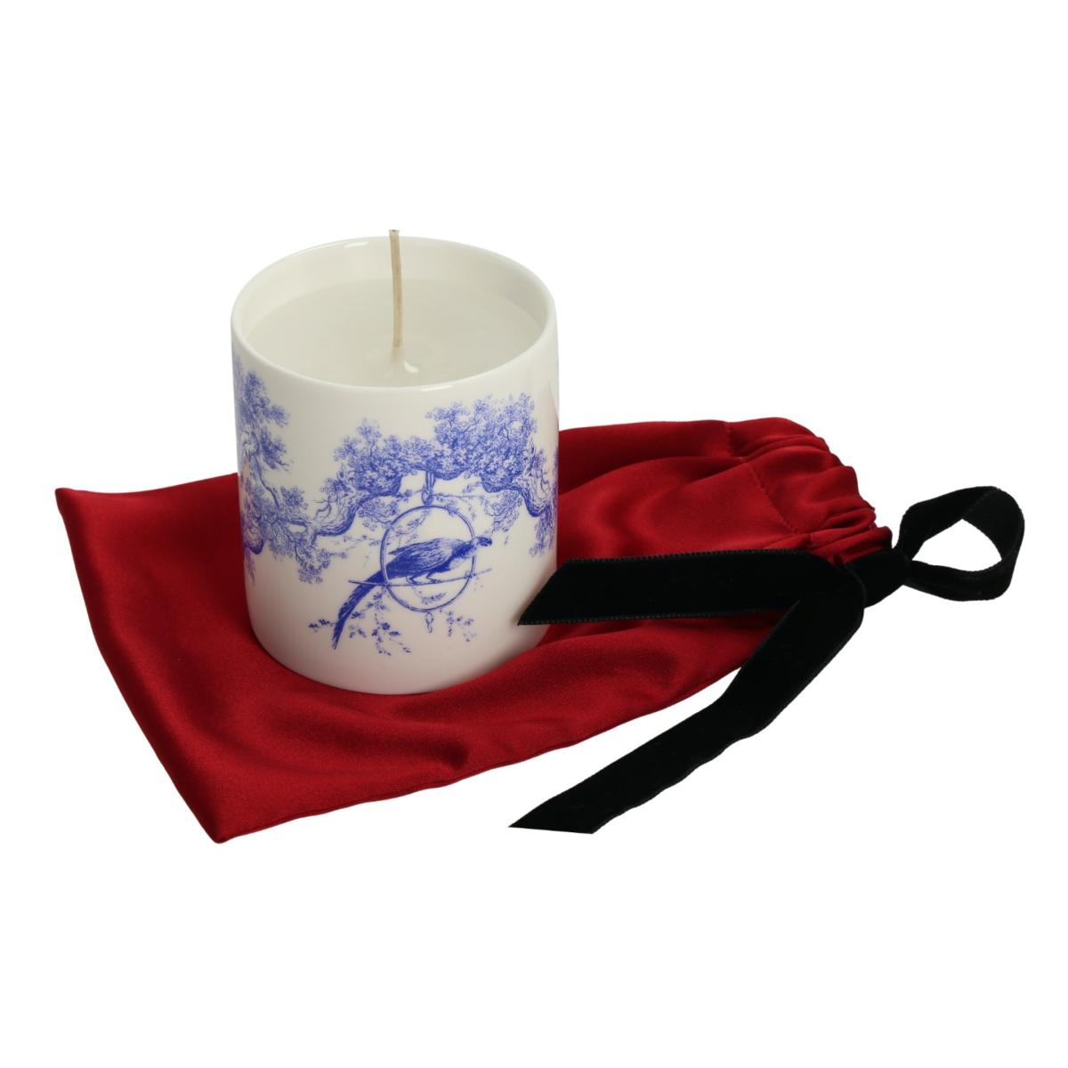 White / Blue Toile De Jouy Candle Castlebird Rose – image 2