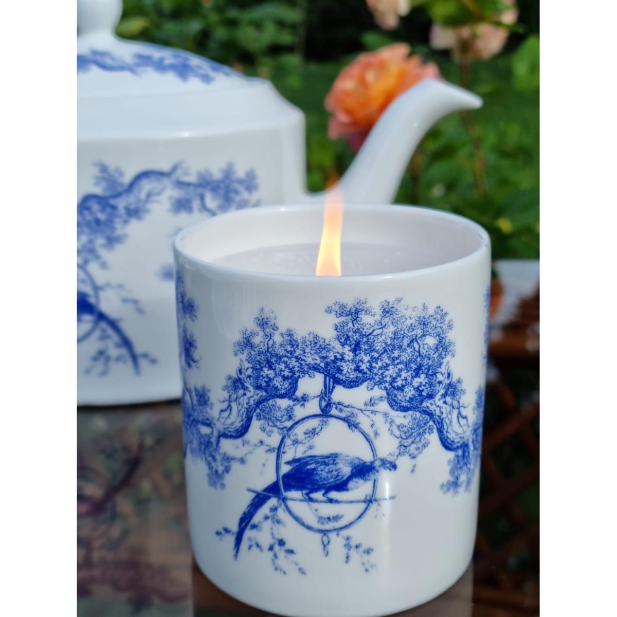 White / Blue Toile De Jouy Candle Castlebird Rose – image 5