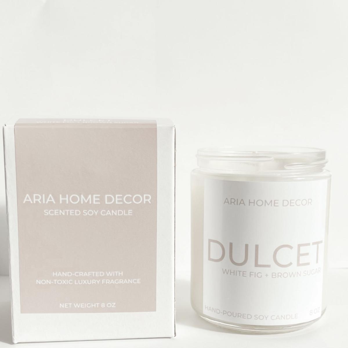 Dulcet Coconut Soy Candle White Fig + Brown Sugar Aria Home Decor – image 3