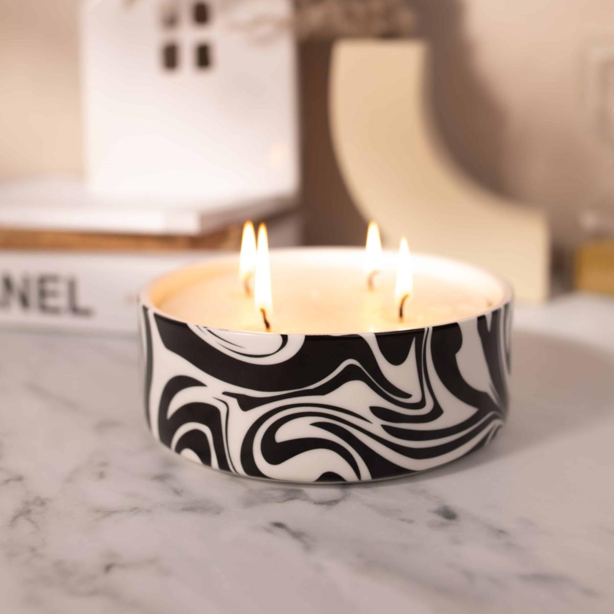 White / Black Earthly Delights Soy Candle - Bois Fragrance One Size Inkrypt London – image 3