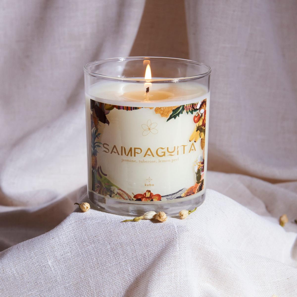 Sampaguita Candle In Palm Leaf Box One Size Kubo – image 2
