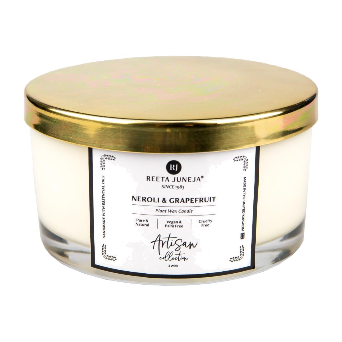 Artisan Collection - Neroli & Grapefruit Triple Wick Home Candle Reeta Juneja