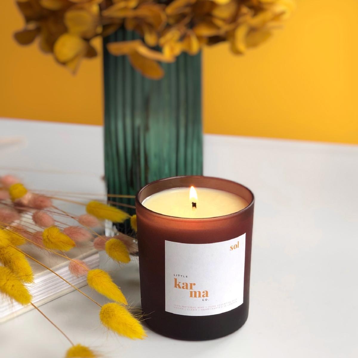 White Sol - Energising Eucalyptus + Lime Refillable Large Candle Little Karma Co. Ltd – image 2