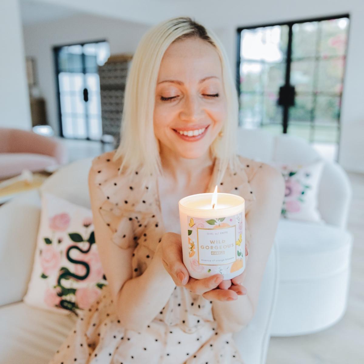 Wild Gorgeous Candle - Essence Of Orange Blossom Girl W/ Knife – image 3