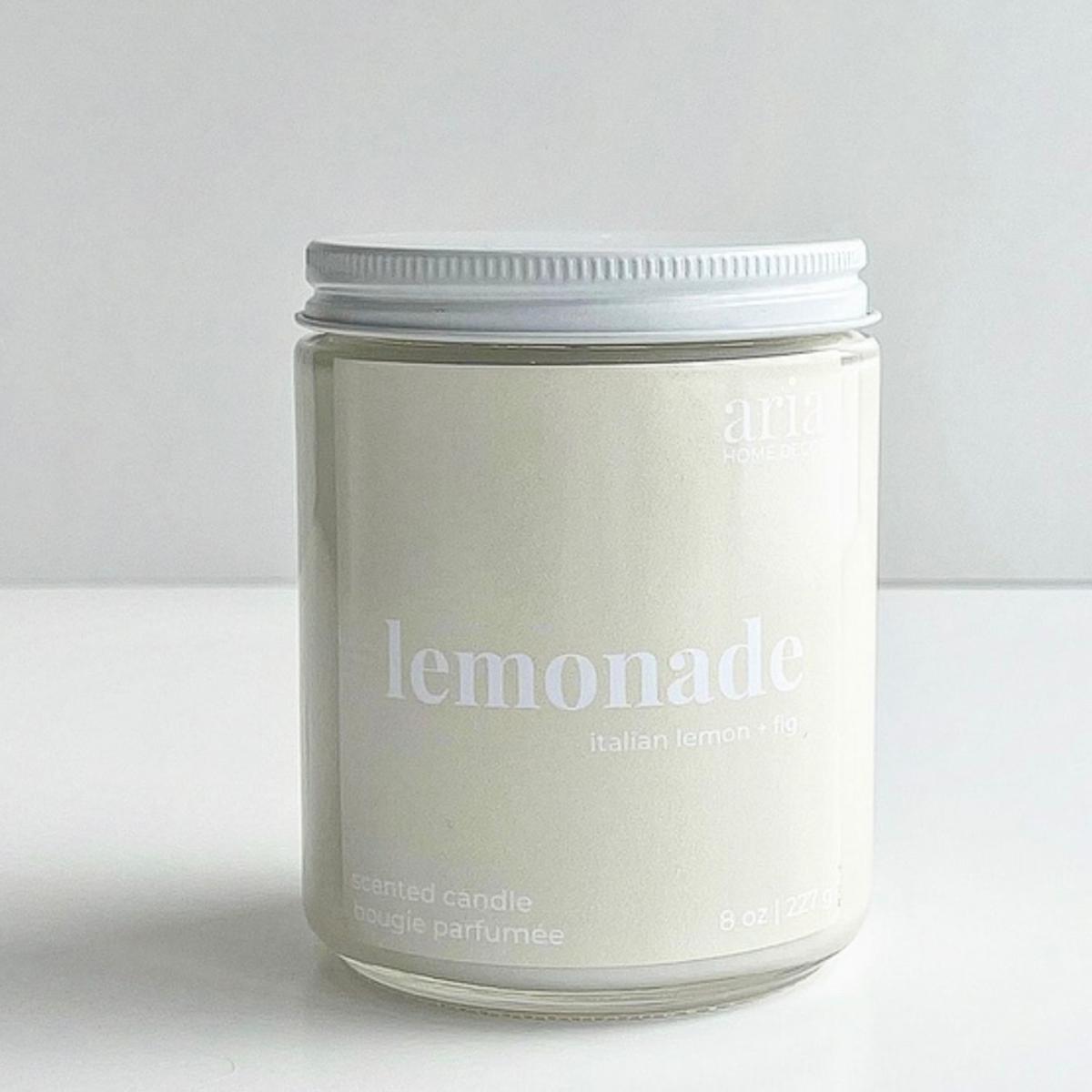 White Lemonade Coconut Soy Candle Italian Lemon + Fig Aria Home Decor – image 2