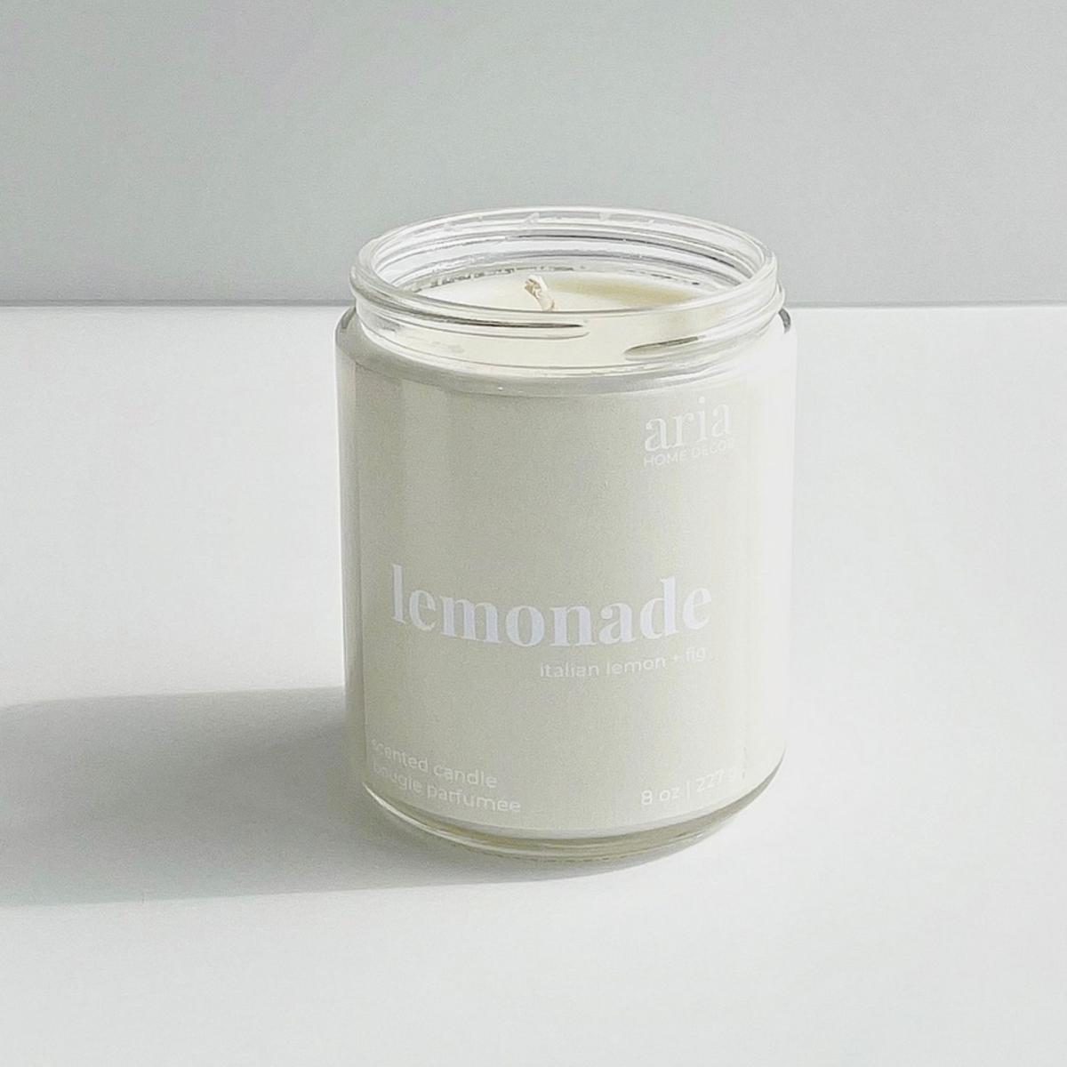 White Lemonade Coconut Soy Candle Italian Lemon + Fig Aria Home Decor – image 4