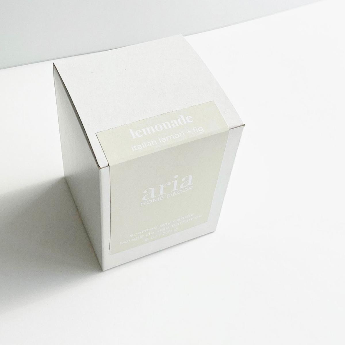 White Lemonade Coconut Soy Candle Italian Lemon + Fig Aria Home Decor – image 5