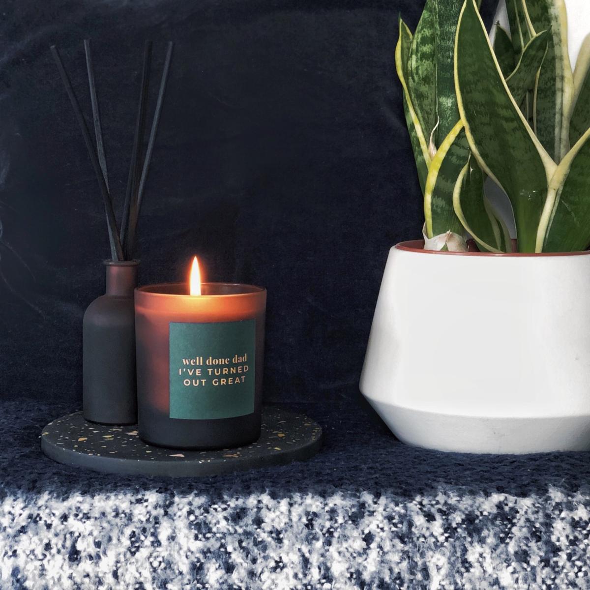 Green Well Done Dad Candle - Kefi Midi Refillable Candle Little Karma Co. Ltd – image 2
