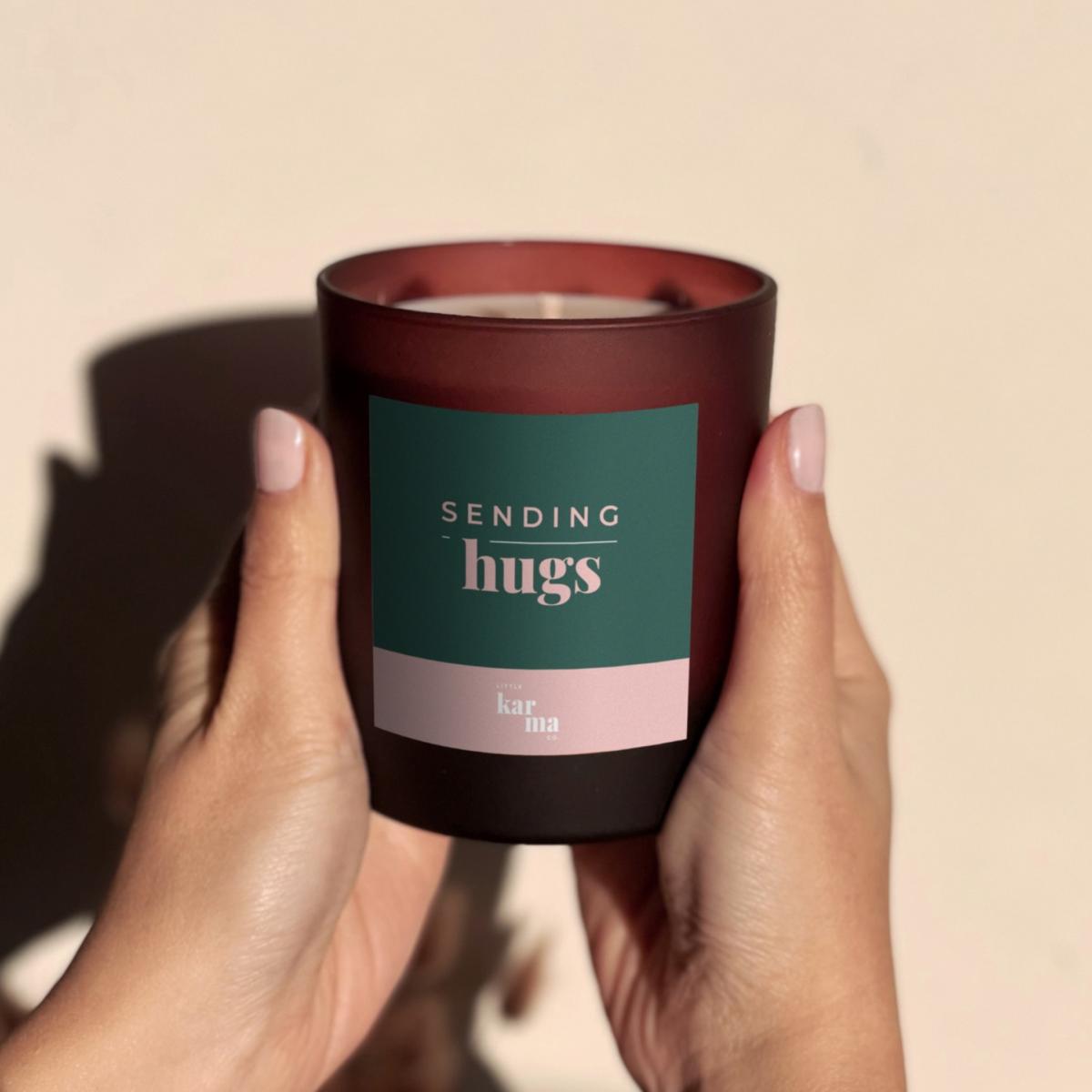 Green / Pink / Purple Sending Hugs Candle - Grounding Cedarwood Midi Little Karma Co. Ltd – image 2