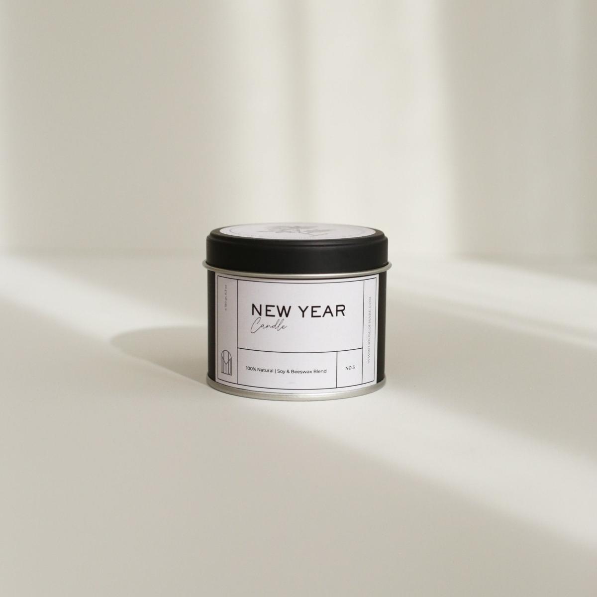 Neutrals New Year Candle Handmade Organic Soy & Beeswax House of Mare – image 4