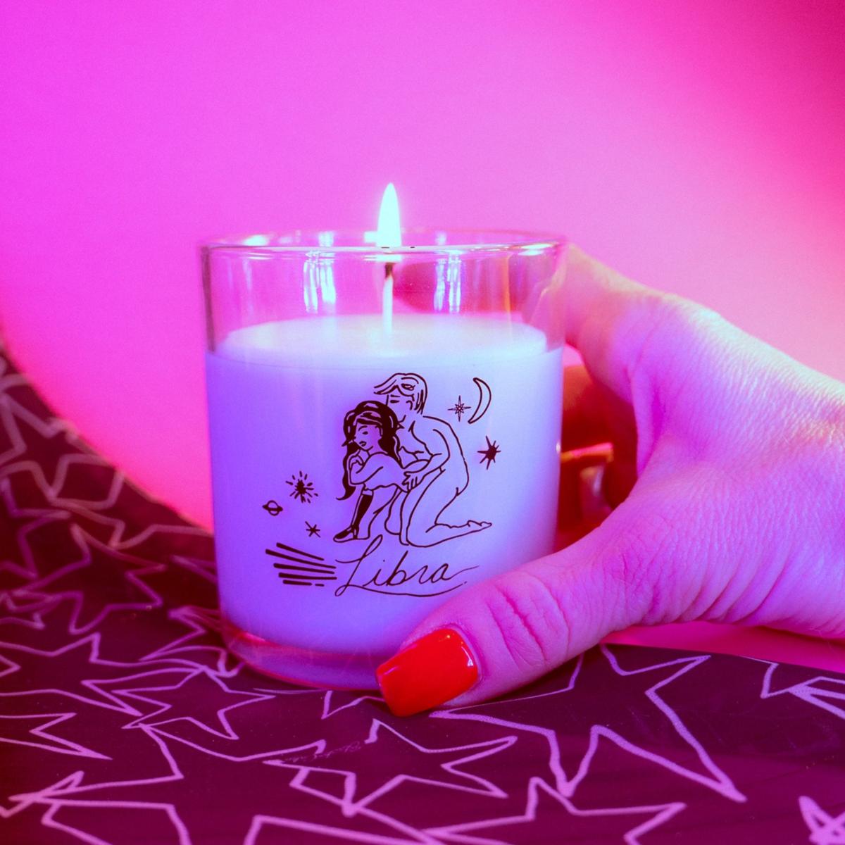 Libra Unique Zodiac Scented Candle Black Cake – image 3