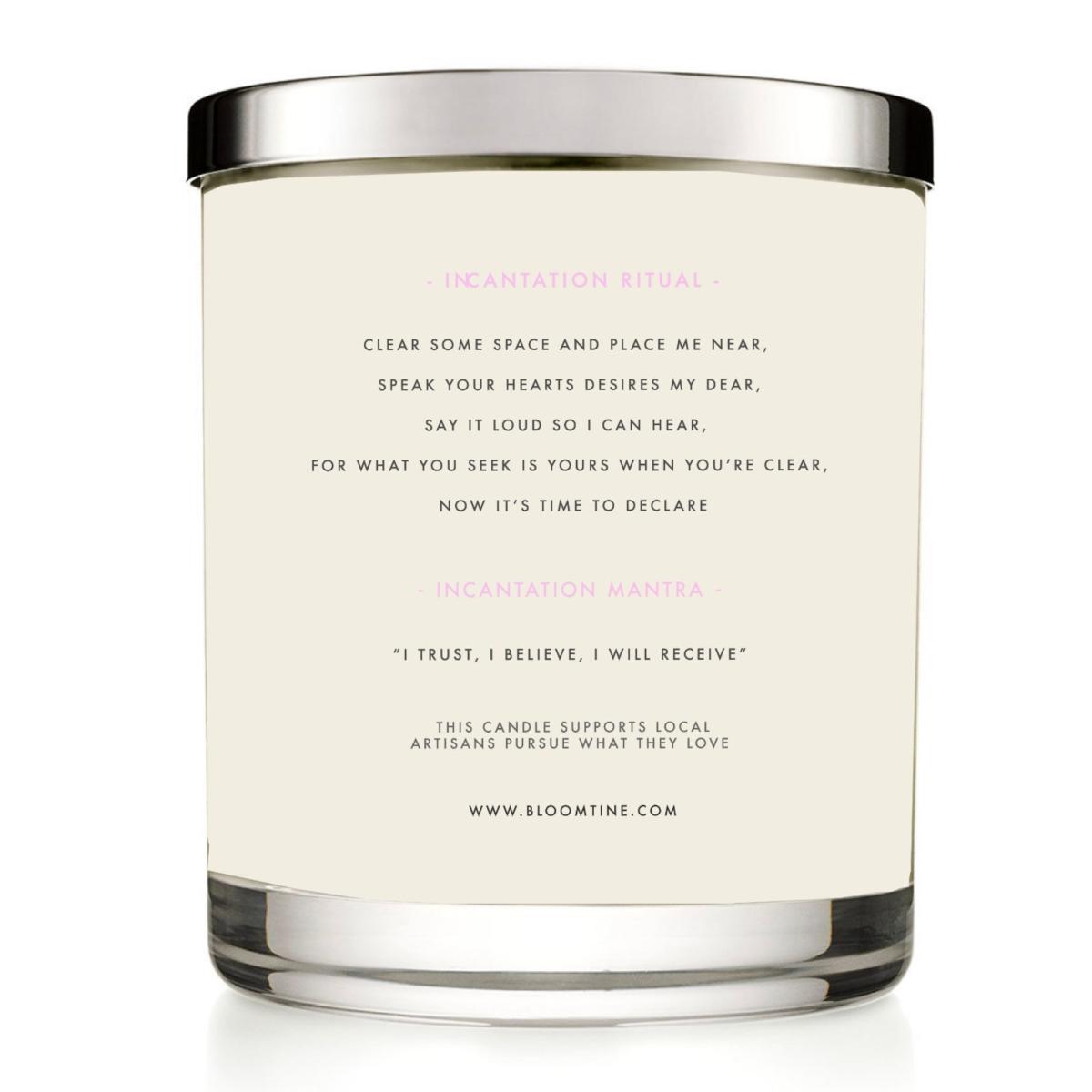 White Abracadabra Incantation Candle Rose & Oud One Size Bloomtine Earth Angel Hq – image 2