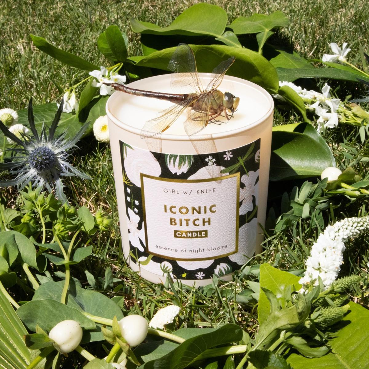 Black Iconic Bitch Candle - Essence Of Night Blooms Girl W/ Knife – image 2