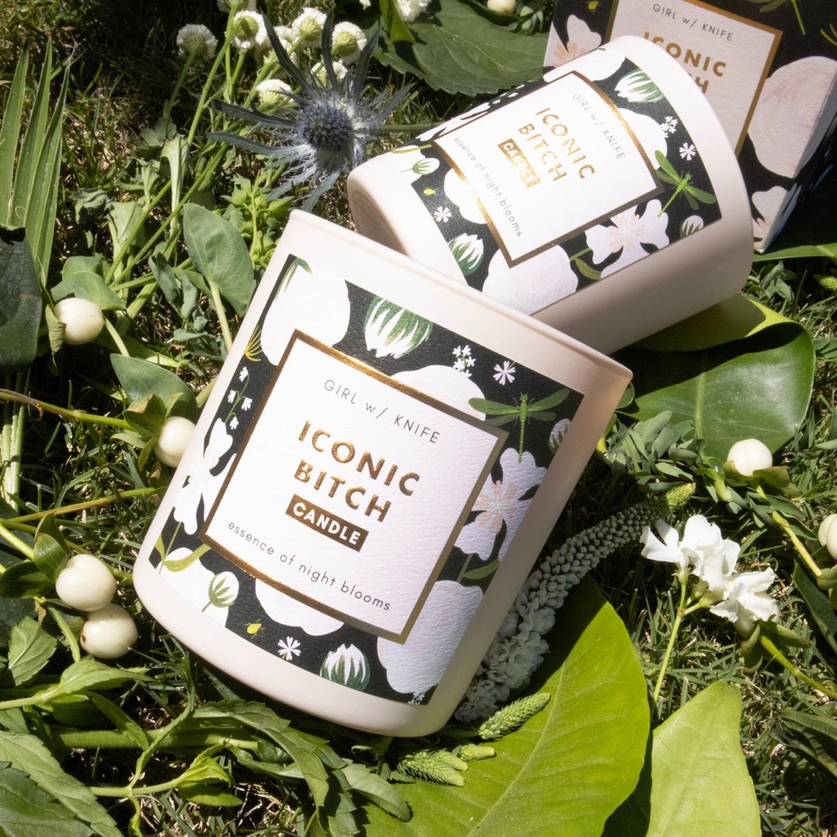 Black Iconic Bitch Candle - Essence Of Night Blooms Girl W/ Knife – image 3