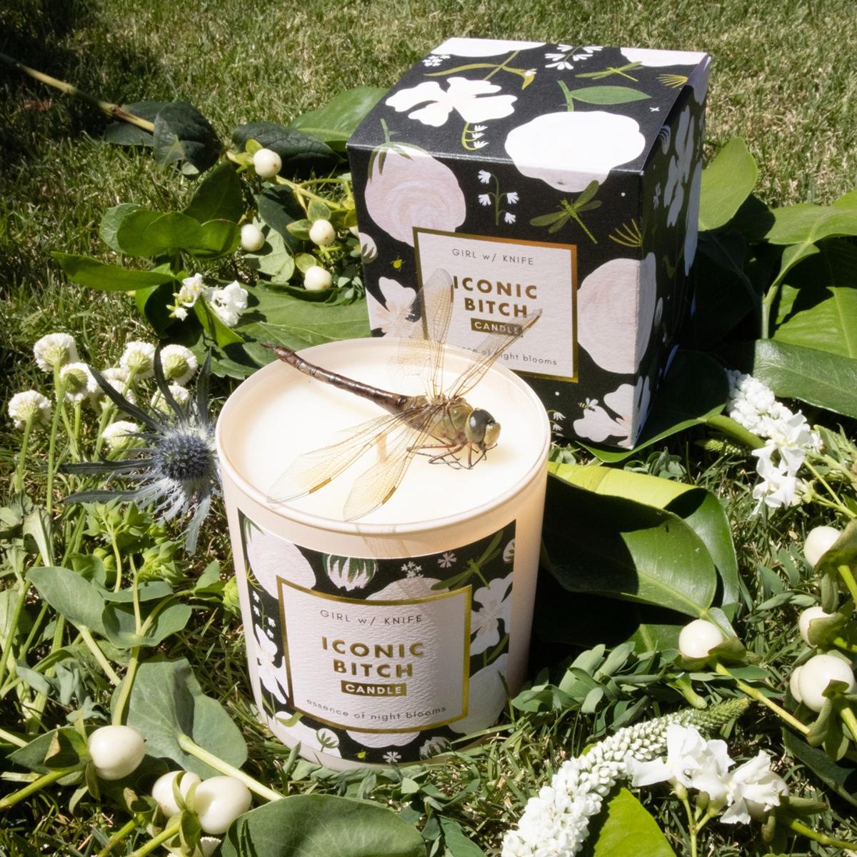 Black Iconic Bitch Candle - Essence Of Night Blooms Girl W/ Knife – image 5