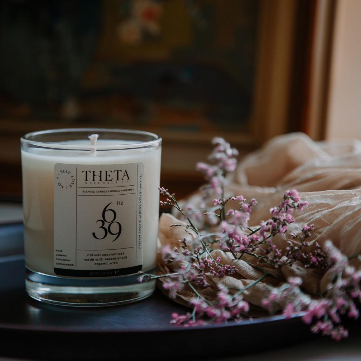 Neutrals 639Hz Self-Love Candle - Rose, Jasmine, Sandalwood & Cardamom - 240G/8.5Oz Theta Naturals Co. – image 3