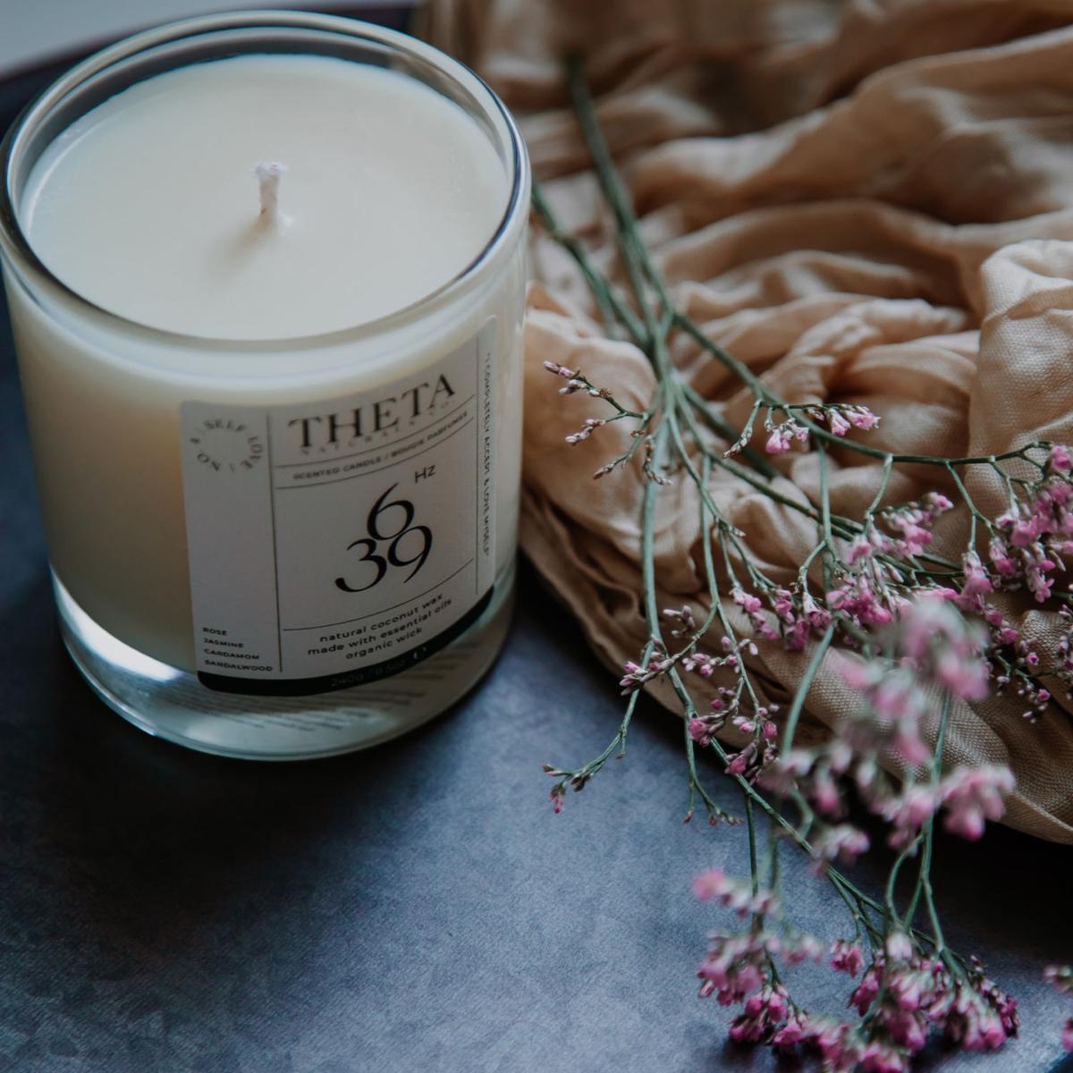 Neutrals 639Hz Self-Love Candle - Rose, Jasmine, Sandalwood & Cardamom - 240G/8.5Oz Theta Naturals Co. – image 5