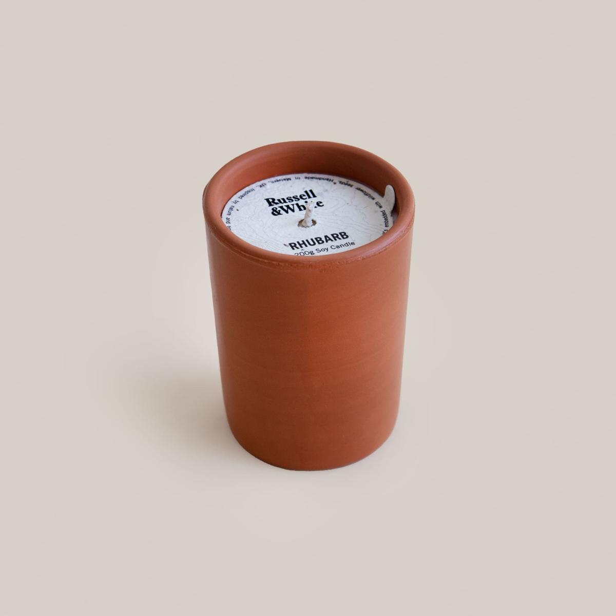 Rhubarb Terracotta Soy Candle One Size Russell & White – image 3