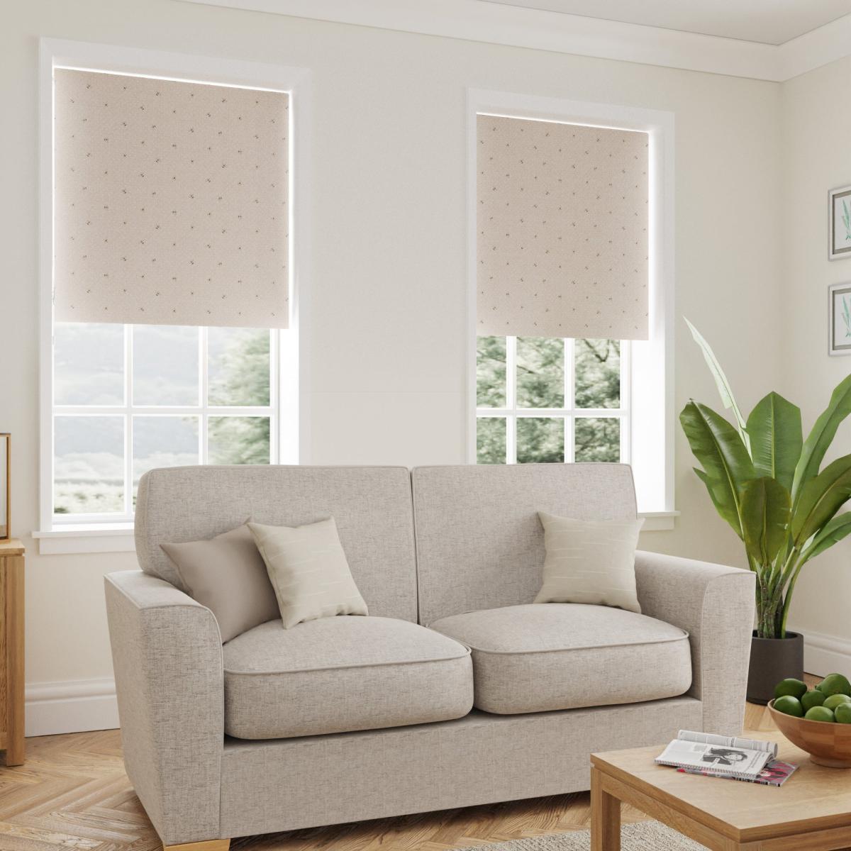 Bees Natural Stain Resistant Daylight Roller Blind Yellow, Black and White – image 3