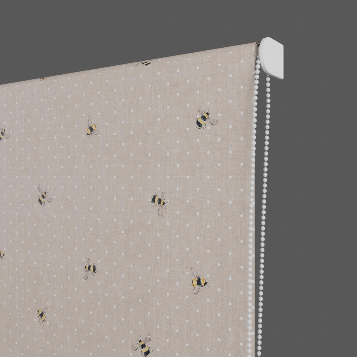 Bees Natural Stain Resistant Daylight Roller Blind Yellow, Black and White – image 6