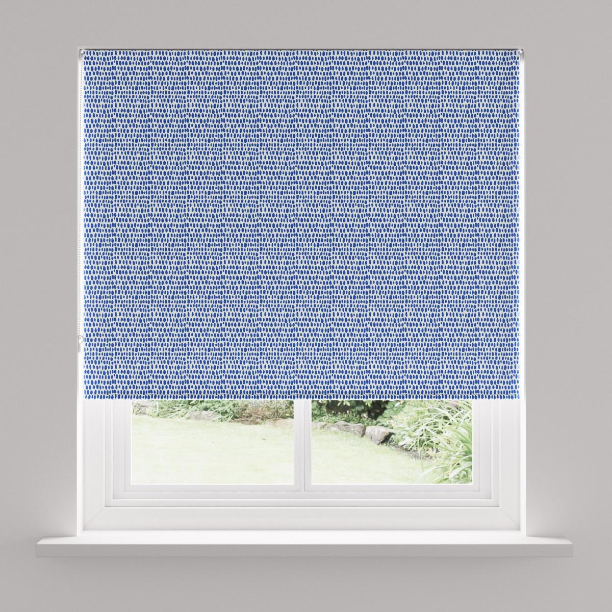 Blue Cobble Stripe Blackout Easy-Stick Roller Blind Blue – image 3