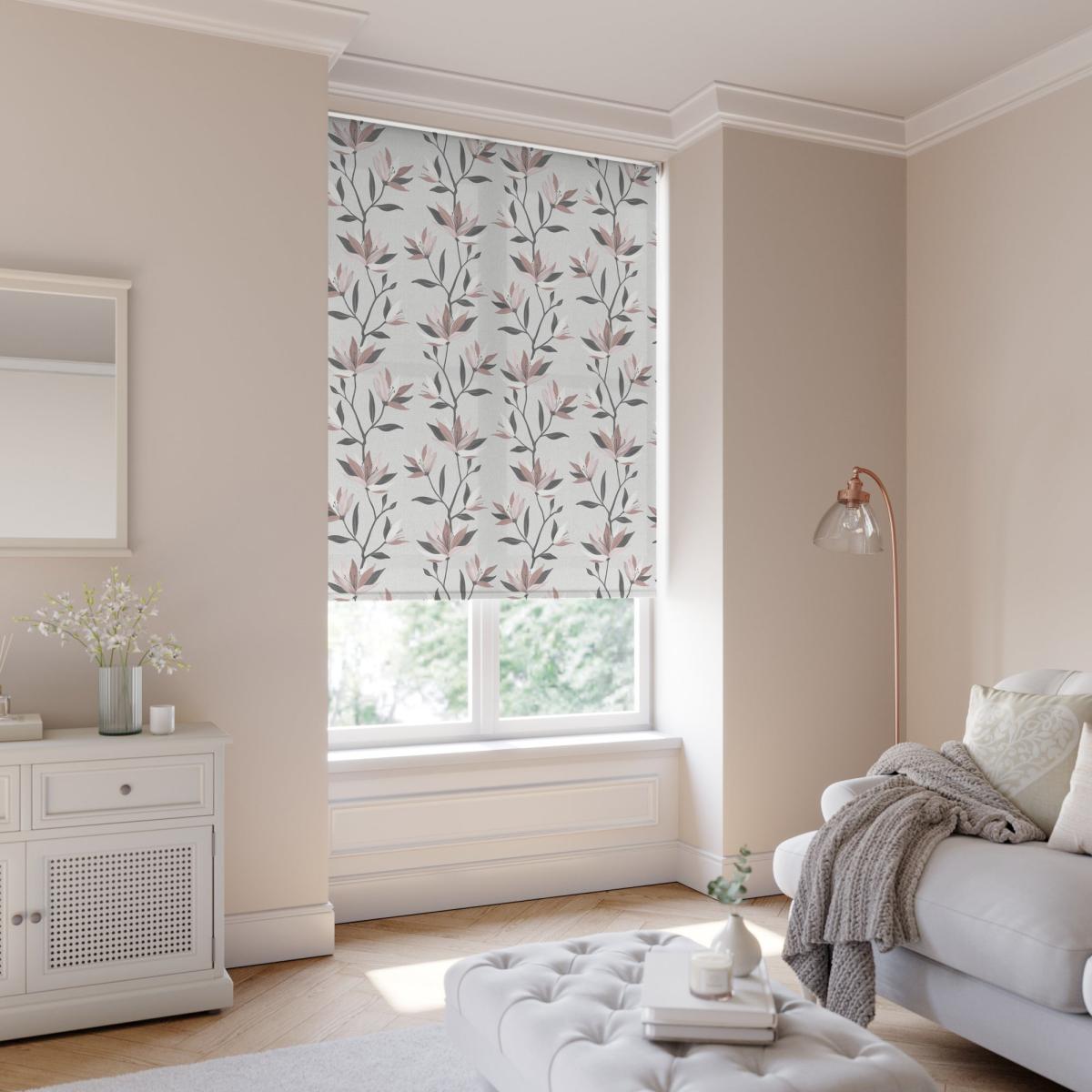 Lily Flame Retardant Daylight Made to Measure Roller Blind Lily Spring Blossom – image 3