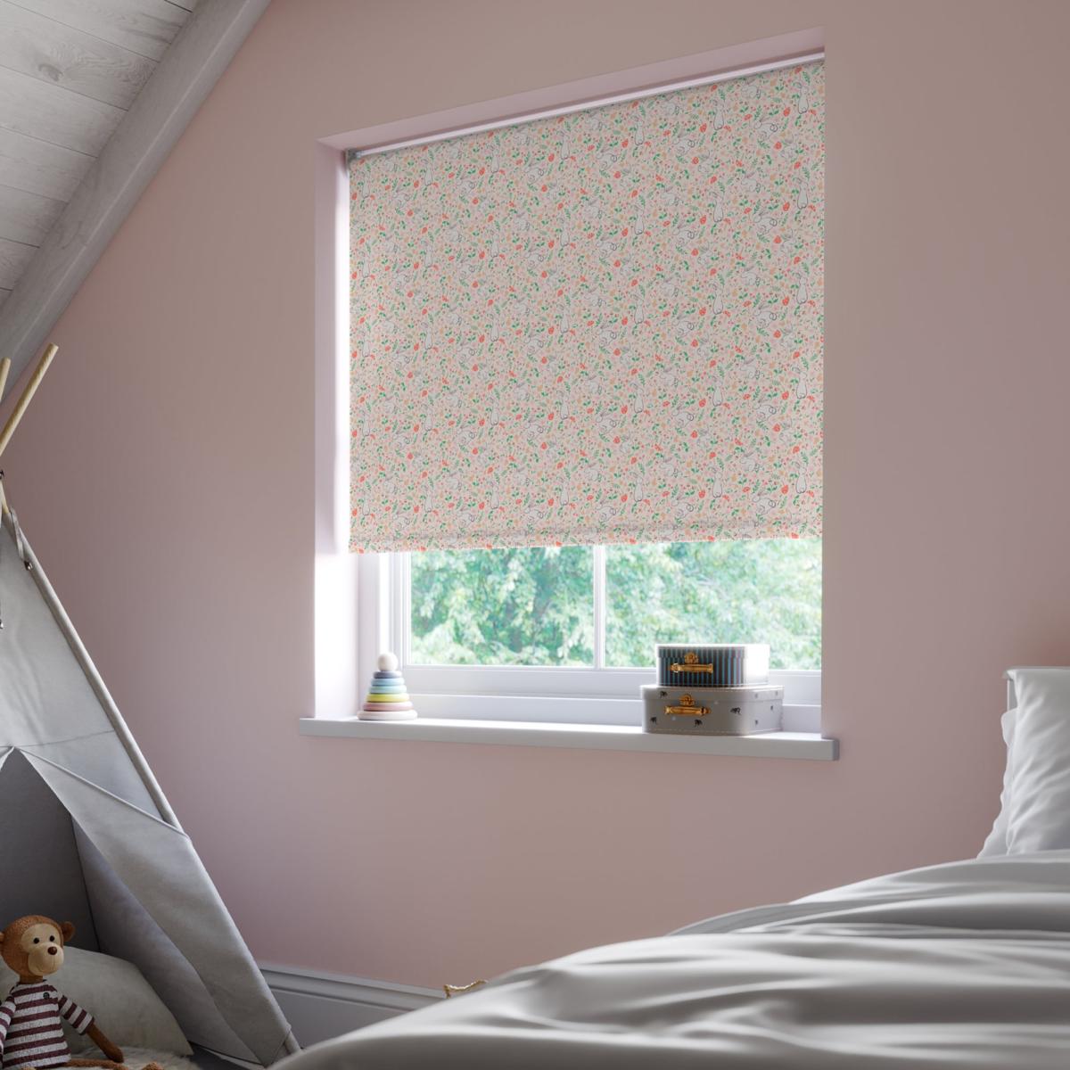 Peek-a-Boo Bunnies Blackout Made to Measure Roller Blinds Peekaboo Bunnies Pink – image 3