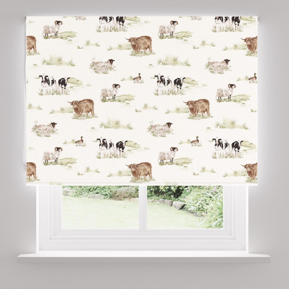Highland Cow Natural Daylight Roller Blind Brown – image 5