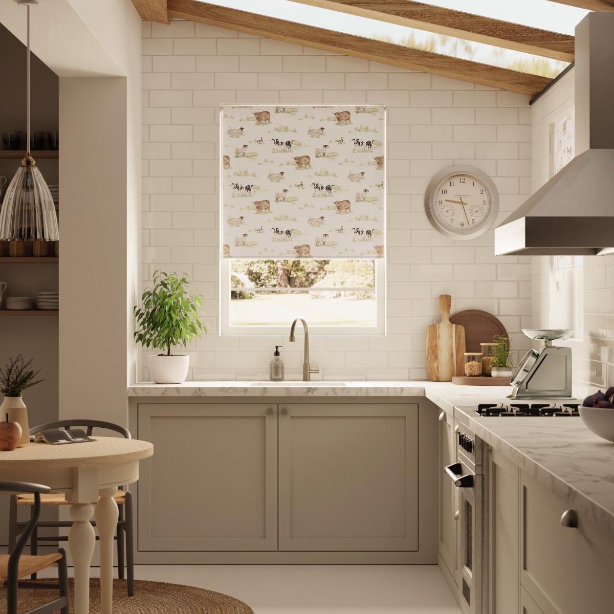 Highland Cow Natural Daylight Roller Blind Brown – image 1