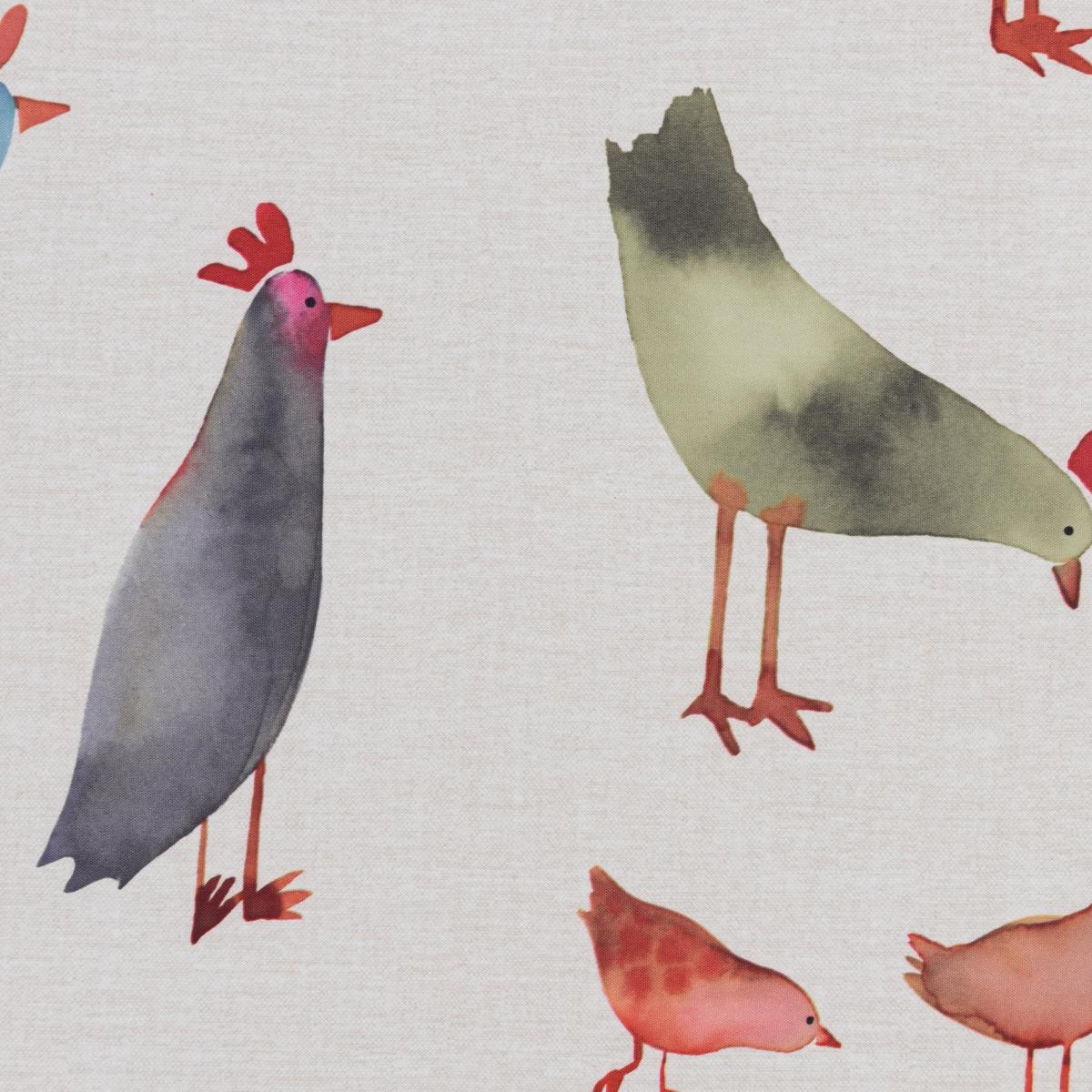 Lucky Chickens Blackout Roller Blind Natural – image 2