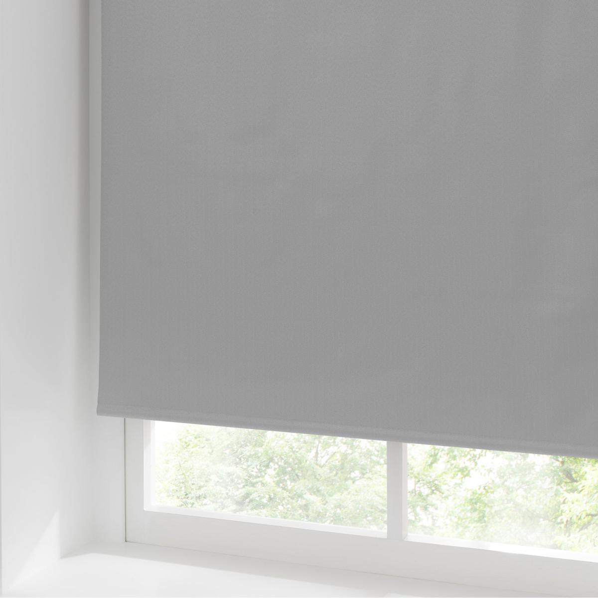 Grey Herringbone Blackout Roller Blind Grey – image 3