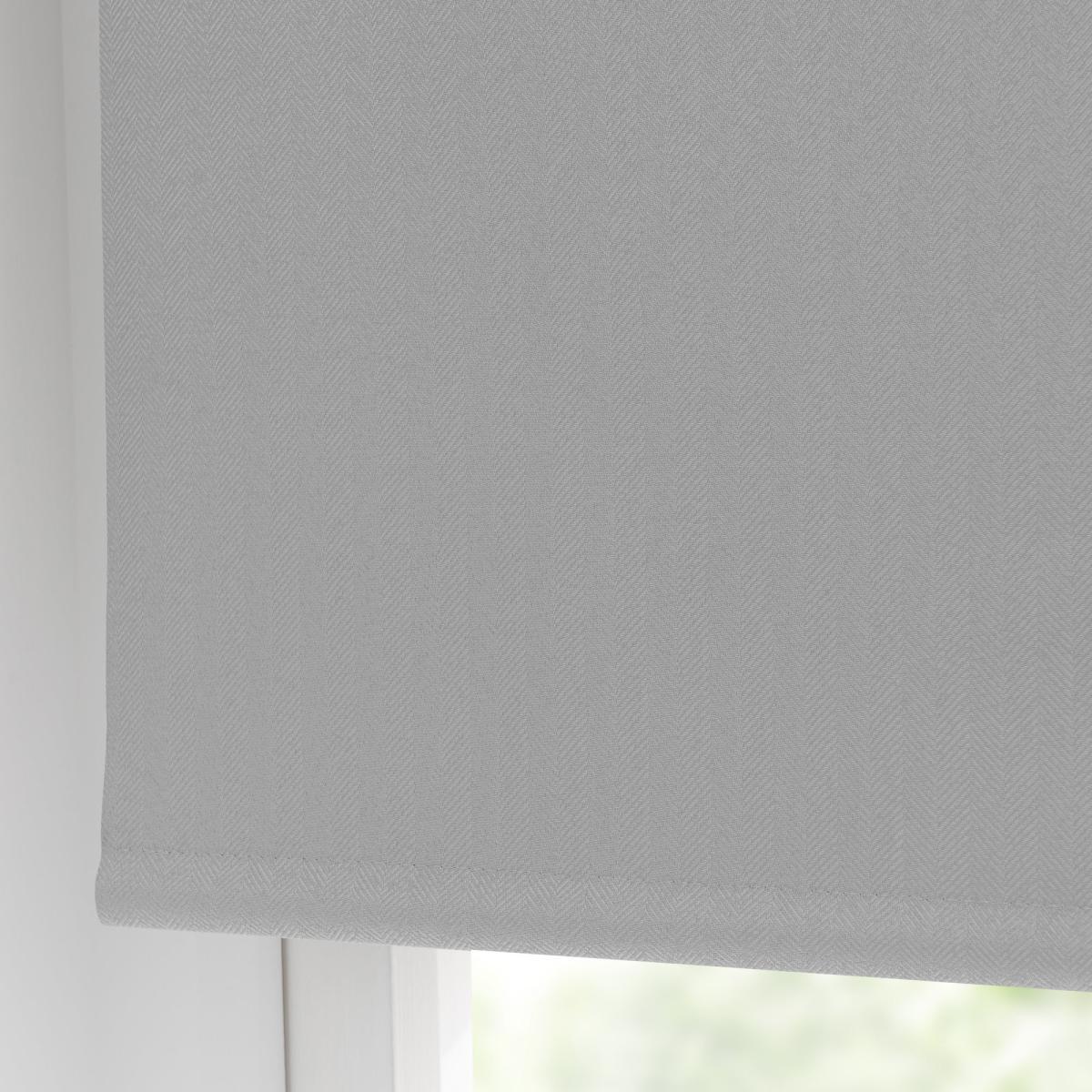 Grey Herringbone Blackout Roller Blind Grey – image 5
