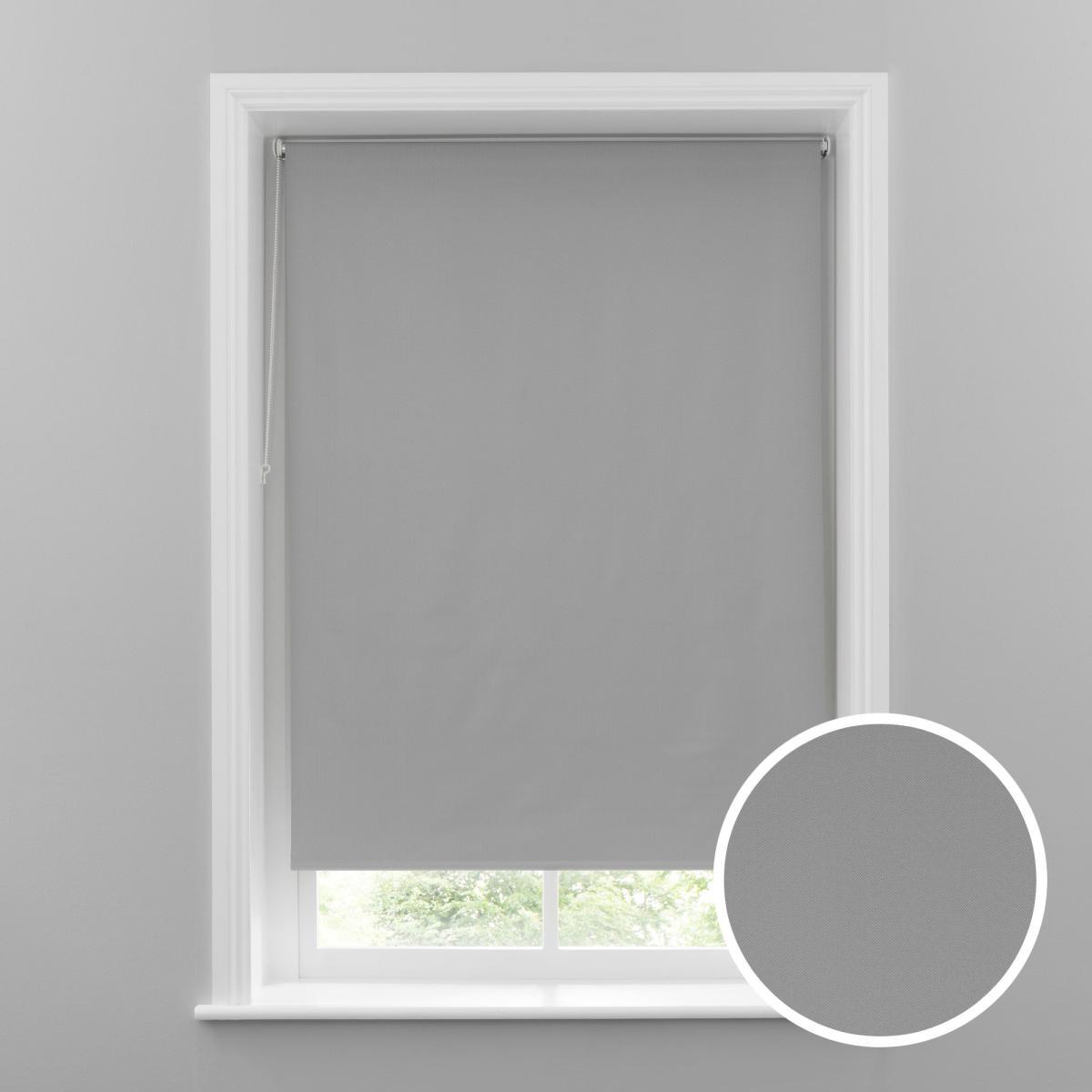 Grey Herringbone Blackout Roller Blind Grey – image 1