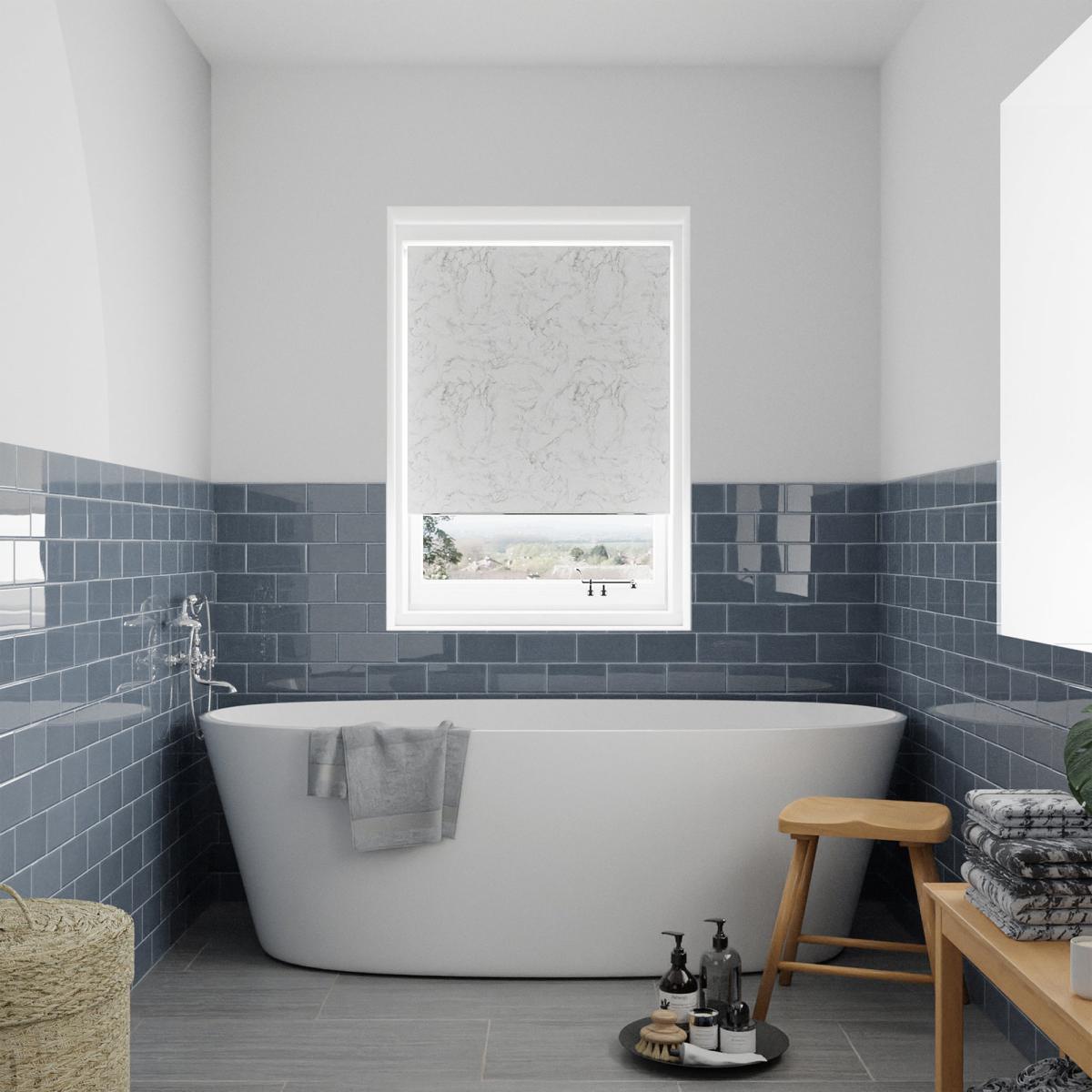Marble White Daylight Roller Blind White and Grey – image 4