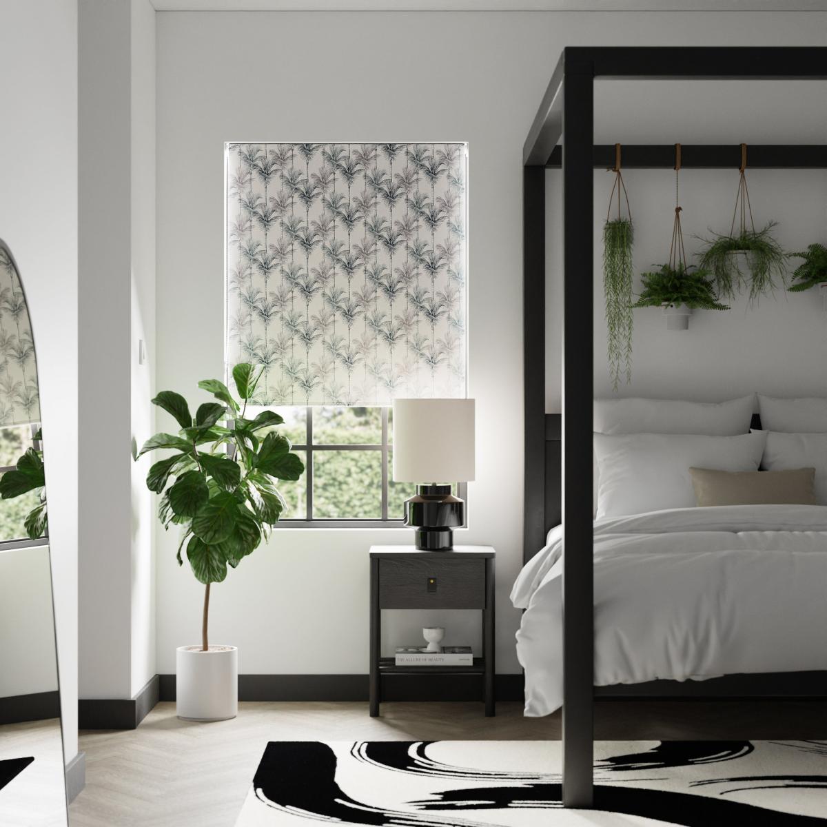 Palm Blackout Roller Blind Charcoal – image 1
