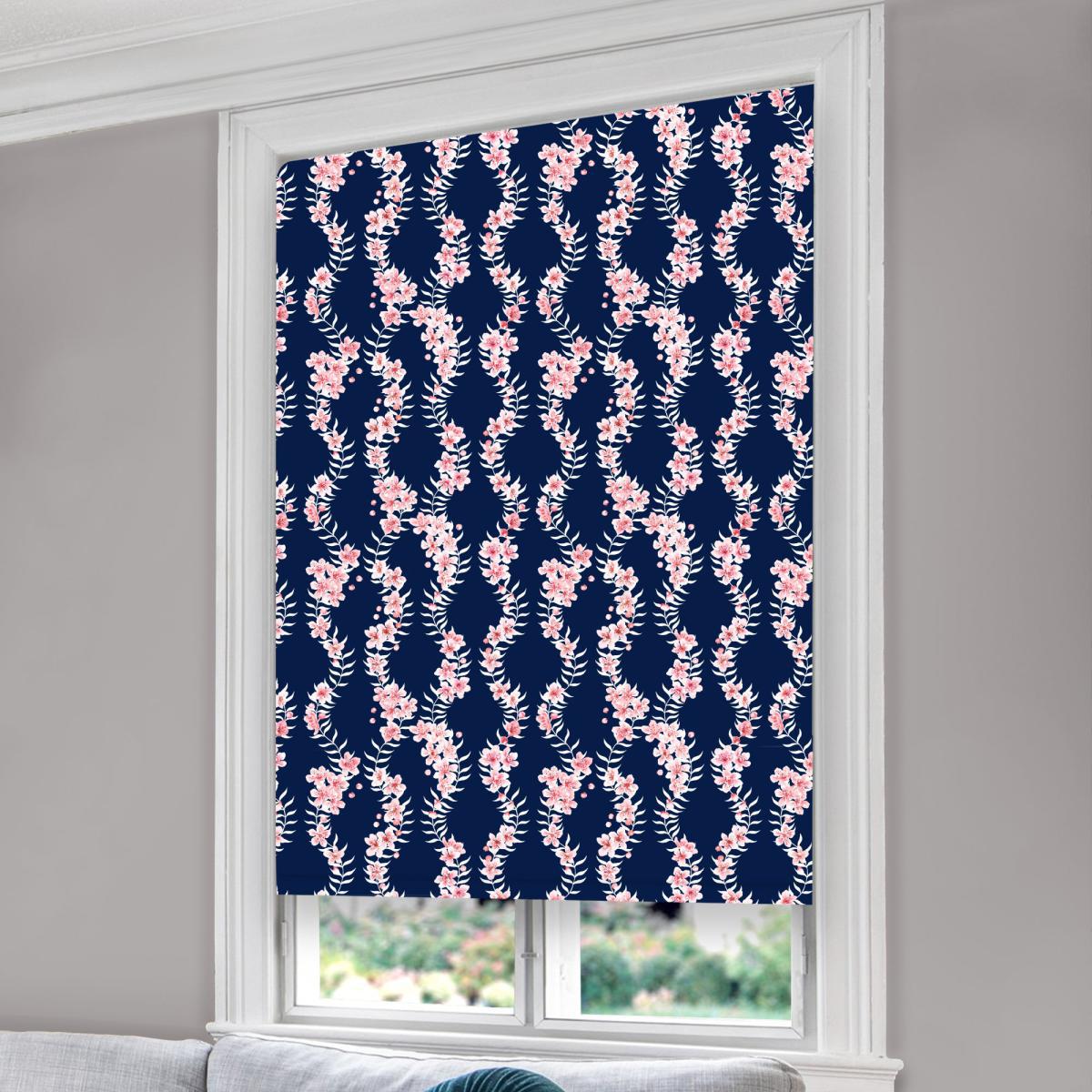 Purnus Midnight Blackout Roller Blind Blue, Pink and White – image 2