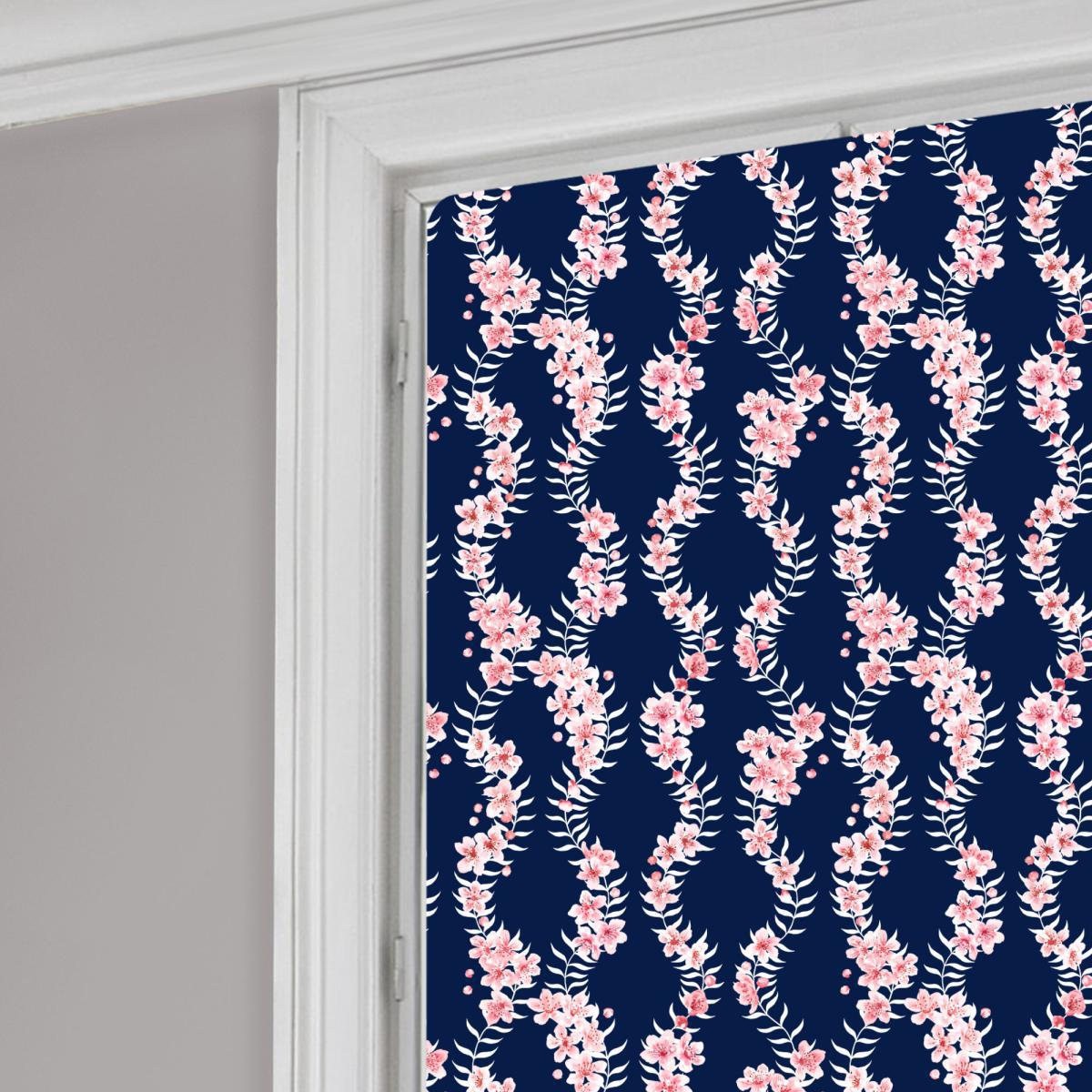 Purnus Midnight Blackout Roller Blind Blue, Pink and White – image 3