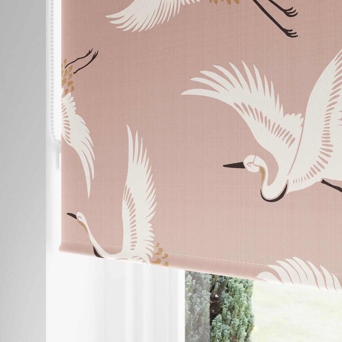 Japandi Cranes Blackout Blush Roller Blind Blush – image 2
