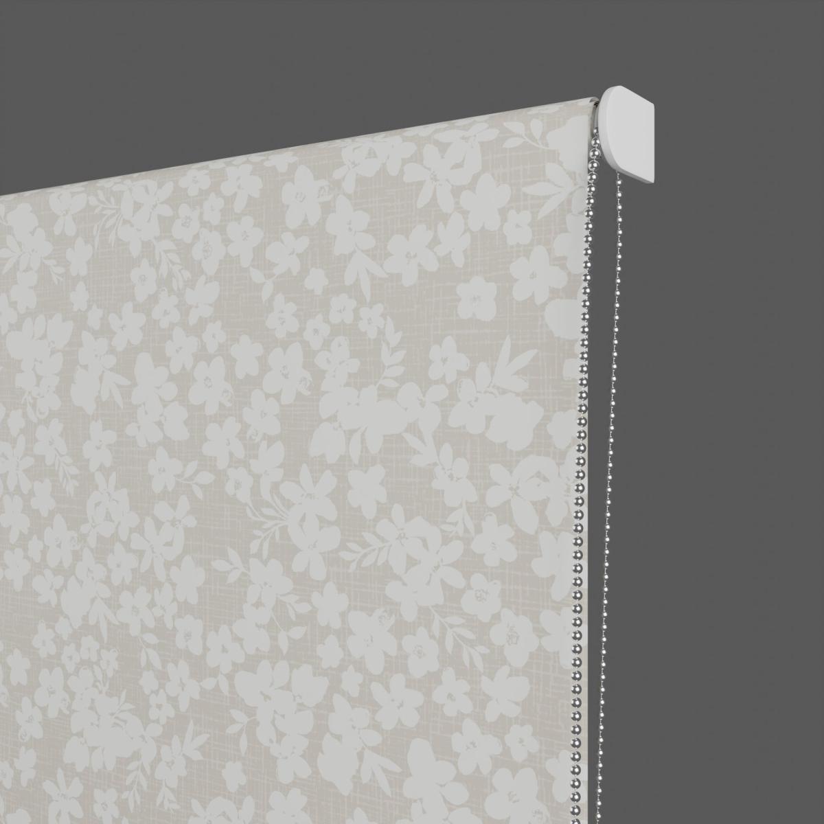 Ditsy Floral Natural Reversible Blackout Roller Blind Grey and White – image 3