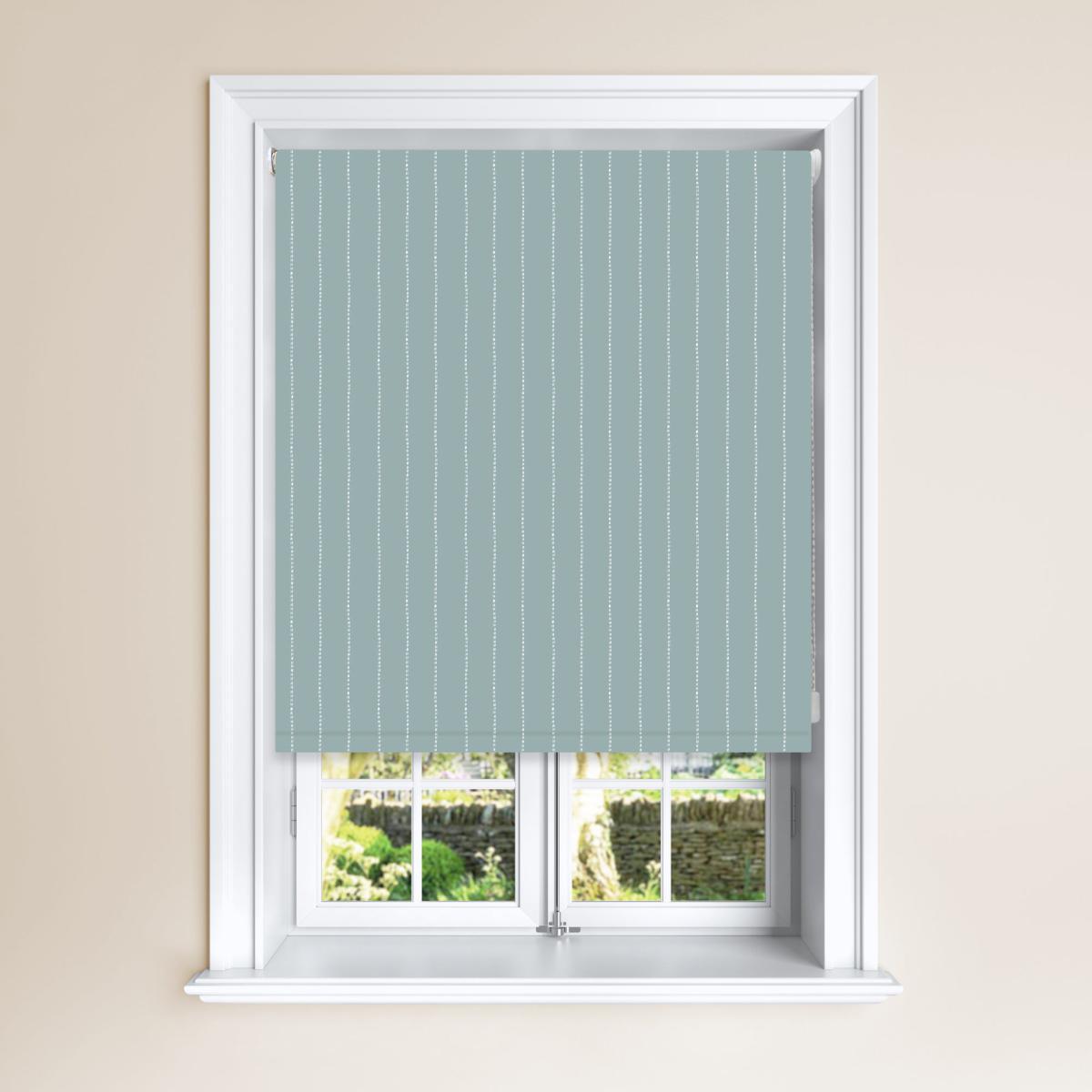 Tracery Drizzle Blackout Roller Blind Blue and White – image 2