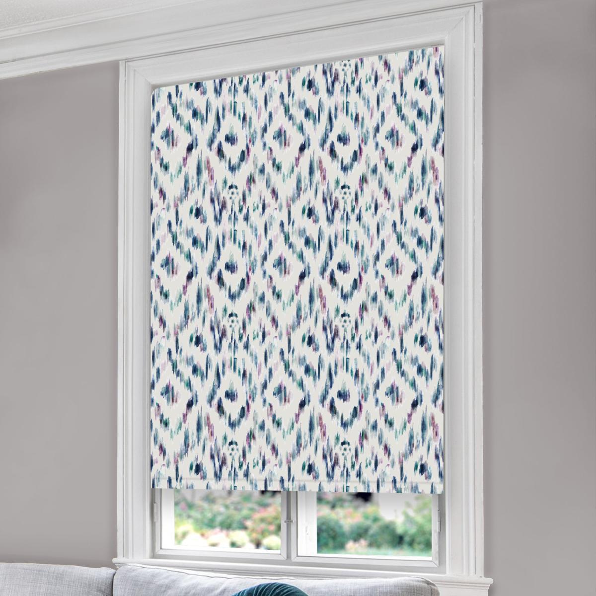 Charvak Ocean Blackout Roller Blind Purple, Blue and White – image 3