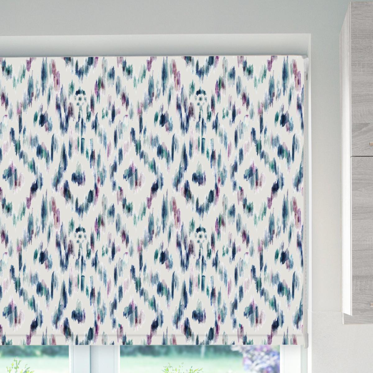 Charvak Ocean Blackout Roller Blind Purple, Blue and White – image 4